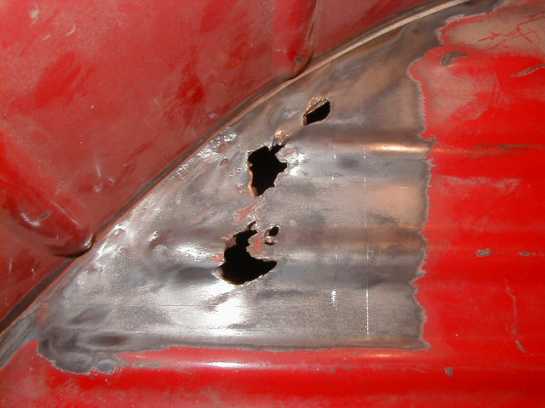 Picture 1 Rust strikes where the trunk sits on the frame